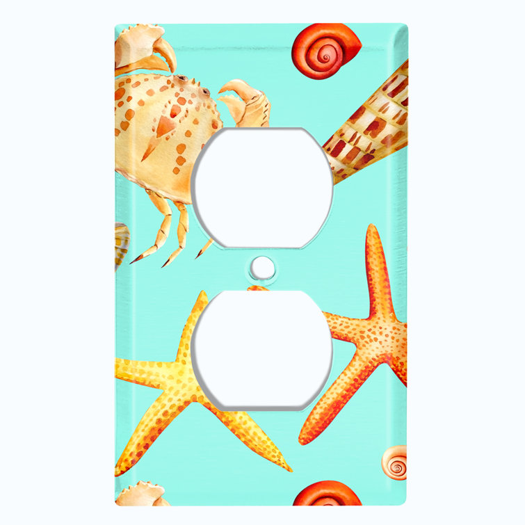 WorldAcc Nautical & Beach 1 Gang Duplex Outlet Standard Wall Plate